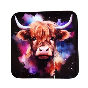 Highland Cow Coaster Bright